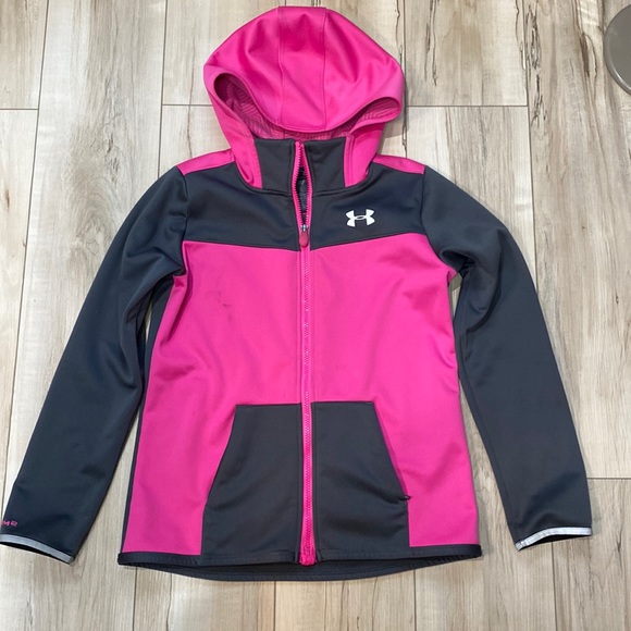 Under Armour Other - Girls under armour pink gray cold gear youth large jacket